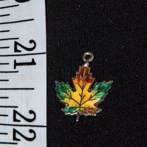 Sterling Silver Multi Color Maple Leaf Charm